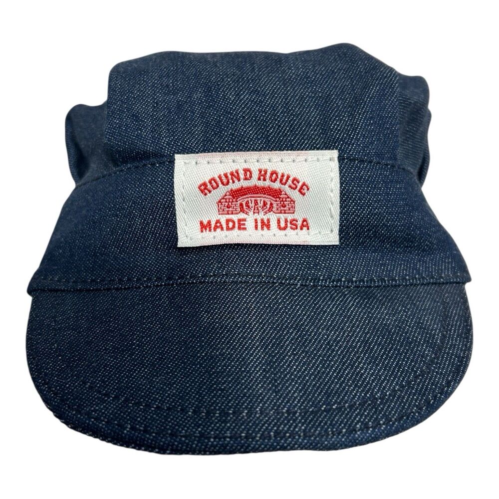 Round House Kids Denim Railroad Engineer Cap Made USA Vintage NWT